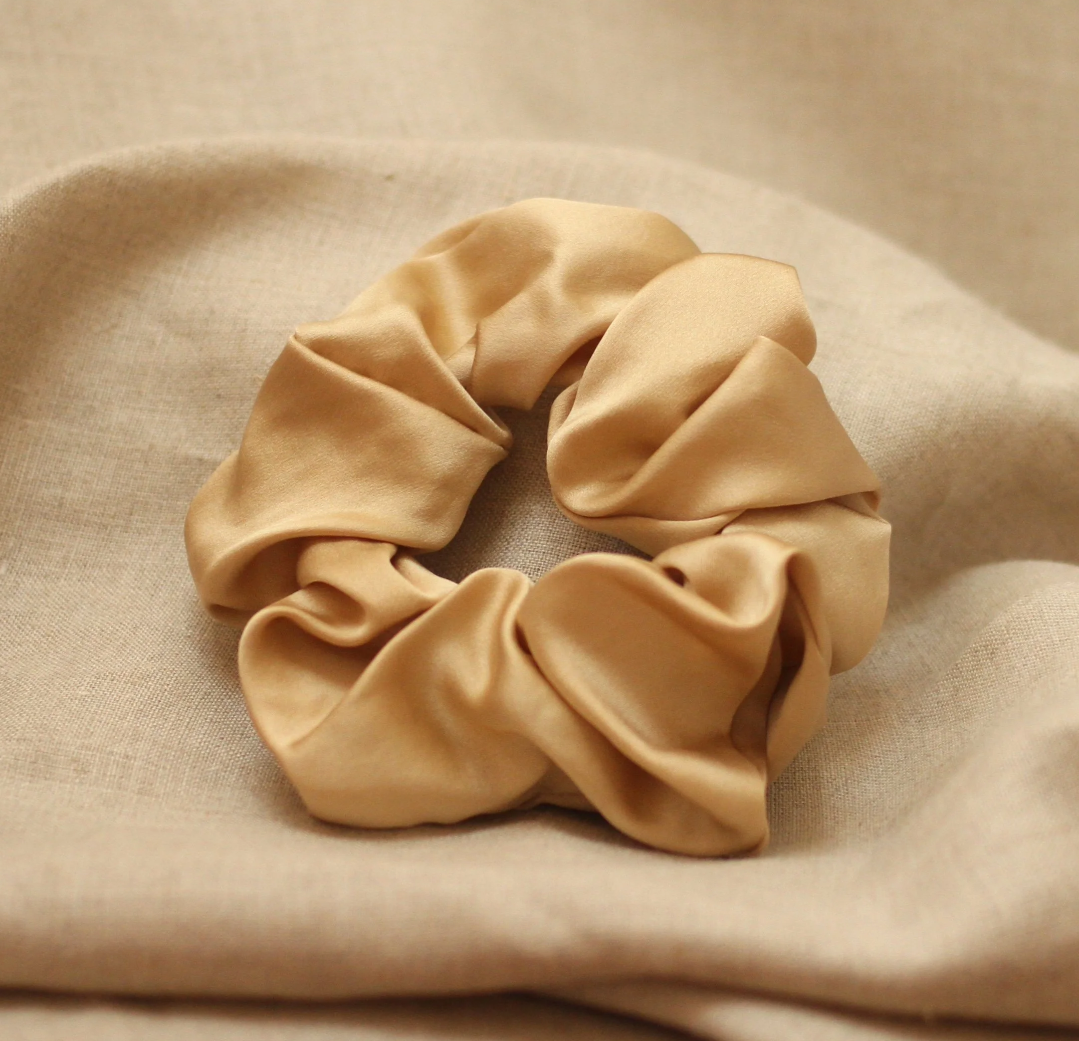 Silk Satin Scrunchie Gold