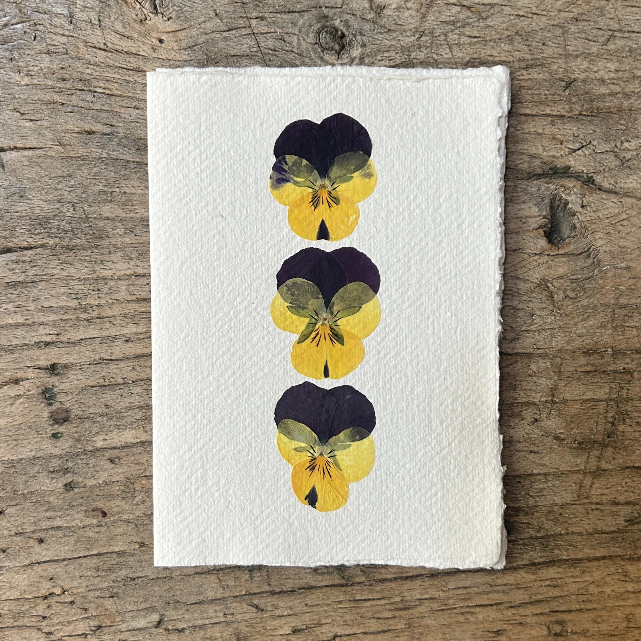 Pressed Botanical Rag Paper Card