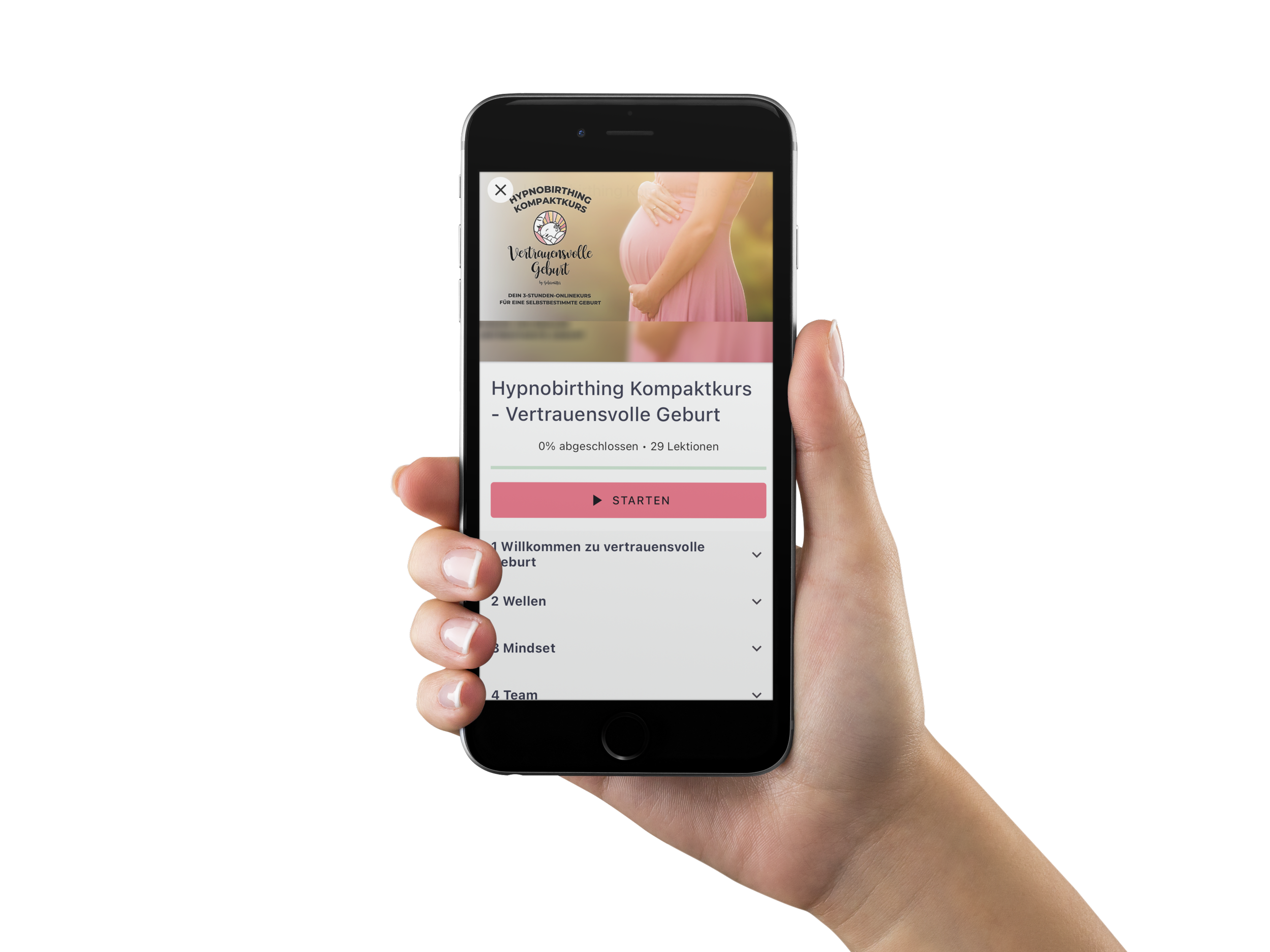 Hypnobirthing Kompaktkurs auf dem Handy