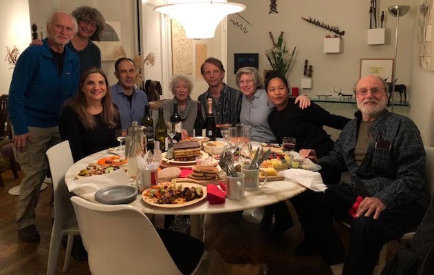 From left to right, Robert Perron, Laura Bass, Marjorie Tesser, Ken Sandbank, Lore Segal, Ian Turner, Elizabeth Denlinger, Dorotea Mendoza, Martin Hason.