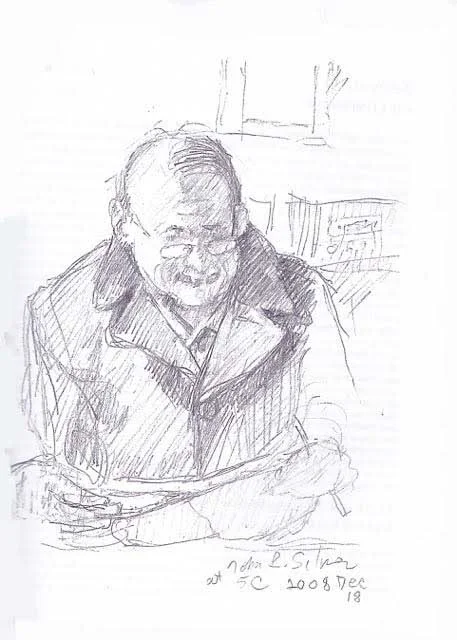 Arnie: drawing by John Silver (enjoy John's poetry in the reading, “ Twelve Poems ”)