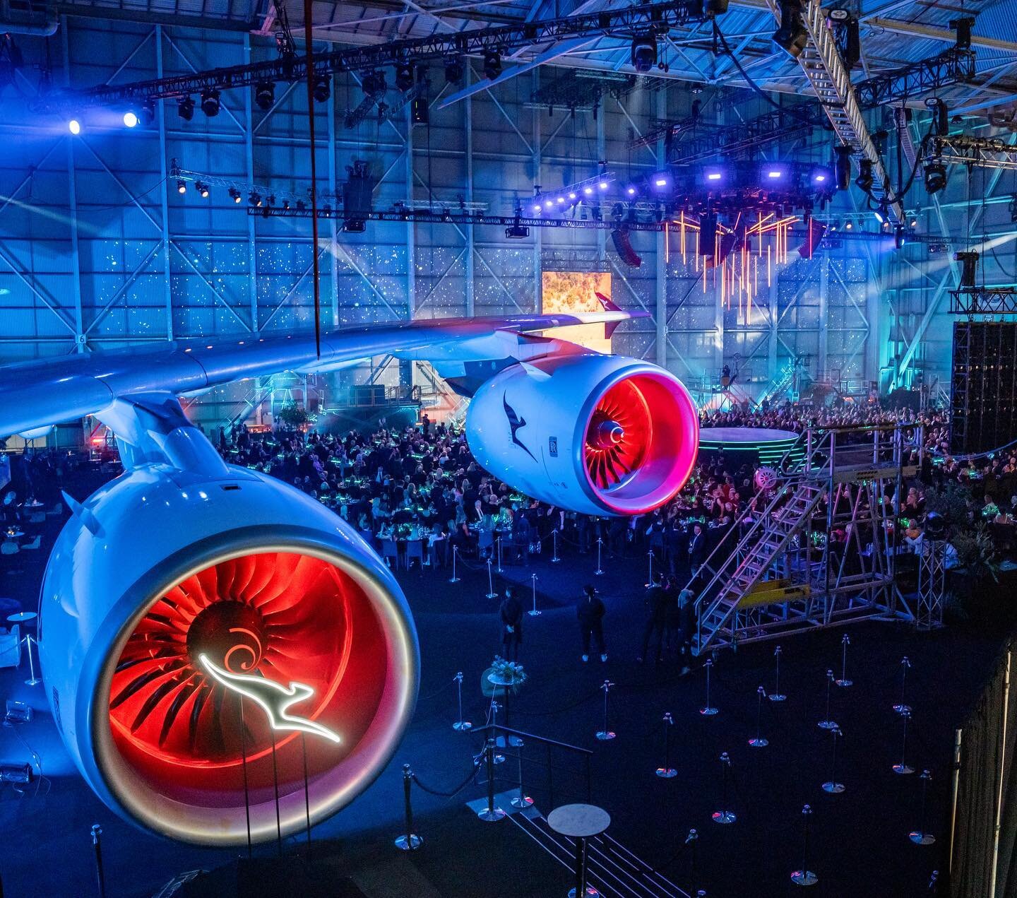 It&rsquo;s not every day you work on an event with a set piece weighing close to 300t! Especially one as magnificent and recognisable as a @qantas A380! 

RISE had the absolute pleasure to partner with RIZER to provide entertainment rigging services 