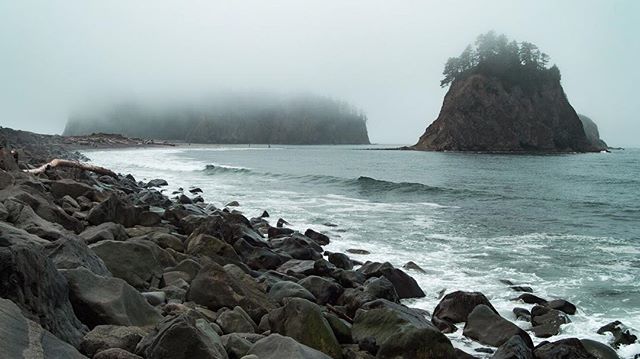 Incredibly foggy, yet inspiring, atmosphere of the Rialto Beach