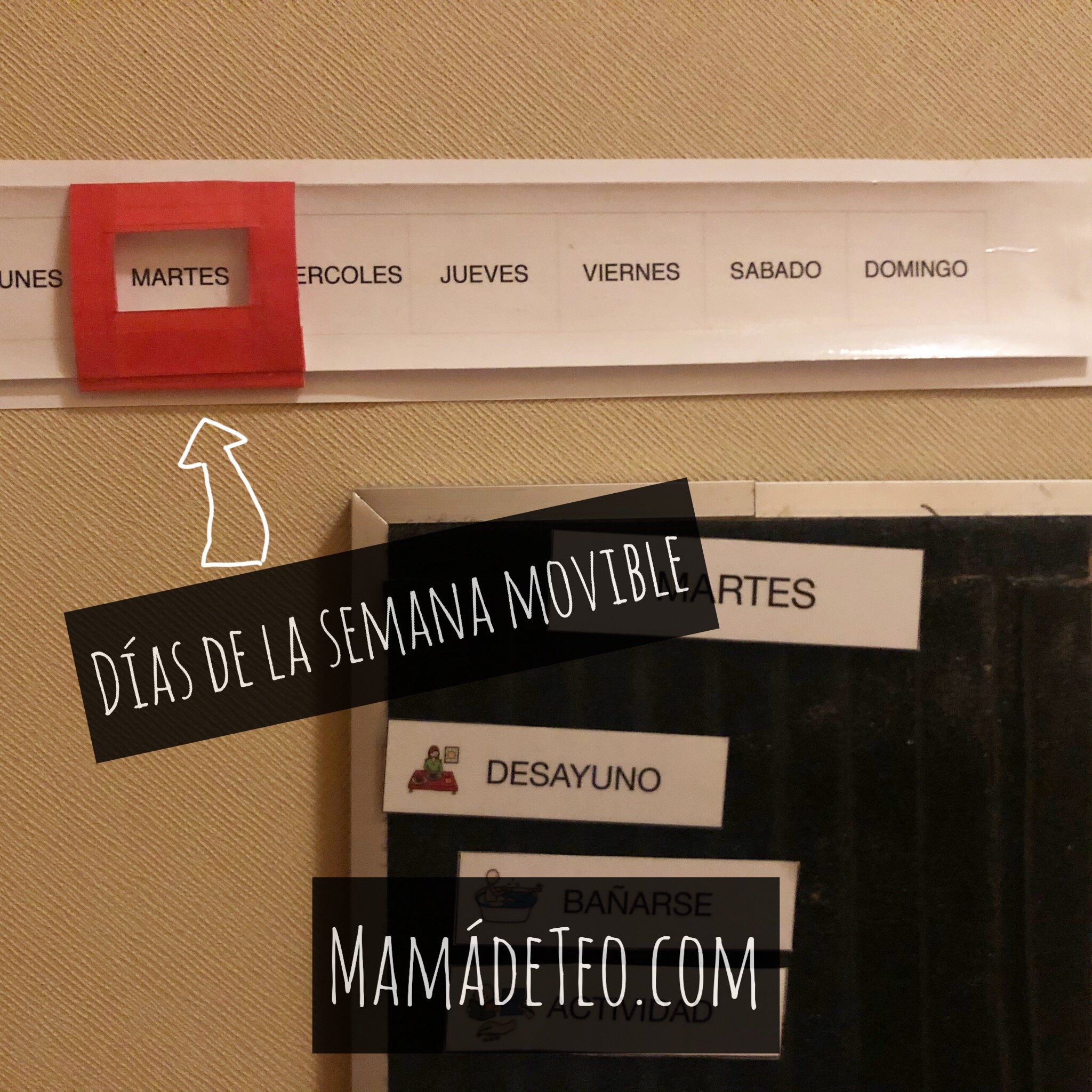 Panel de días de la semana movible