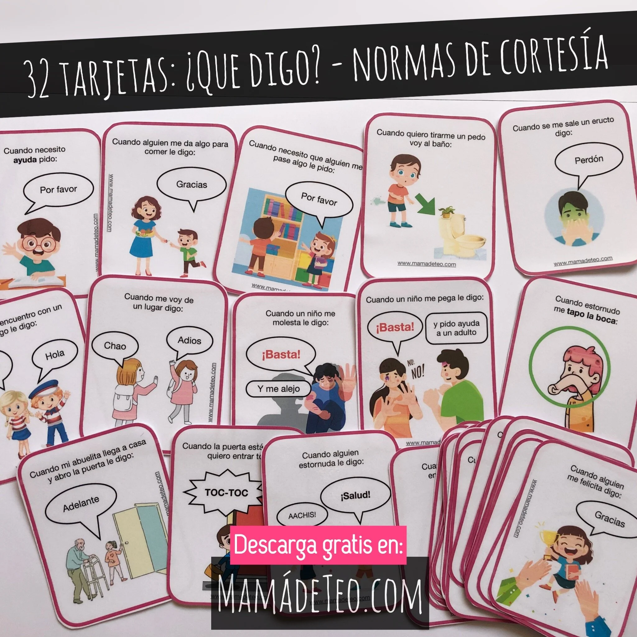 32 Tarjetas: normas de cortesía - ¿qué digo?