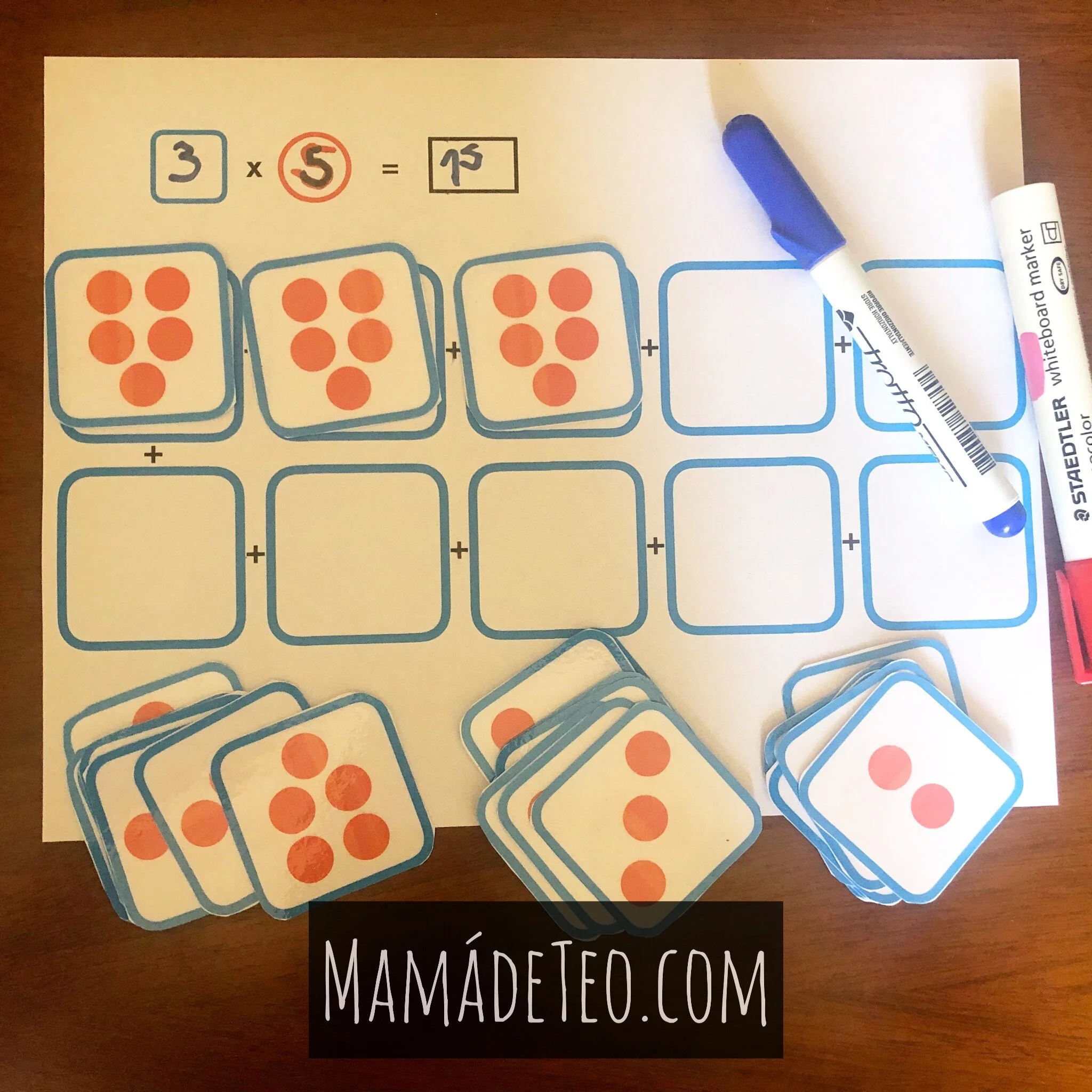 Fichas para multiplicar: 2, 3 y 5