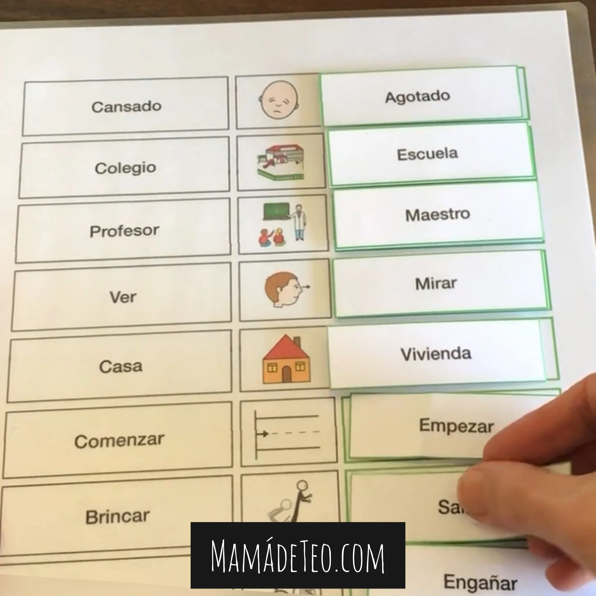 Sinónimos y antónimos con apoyos visuales