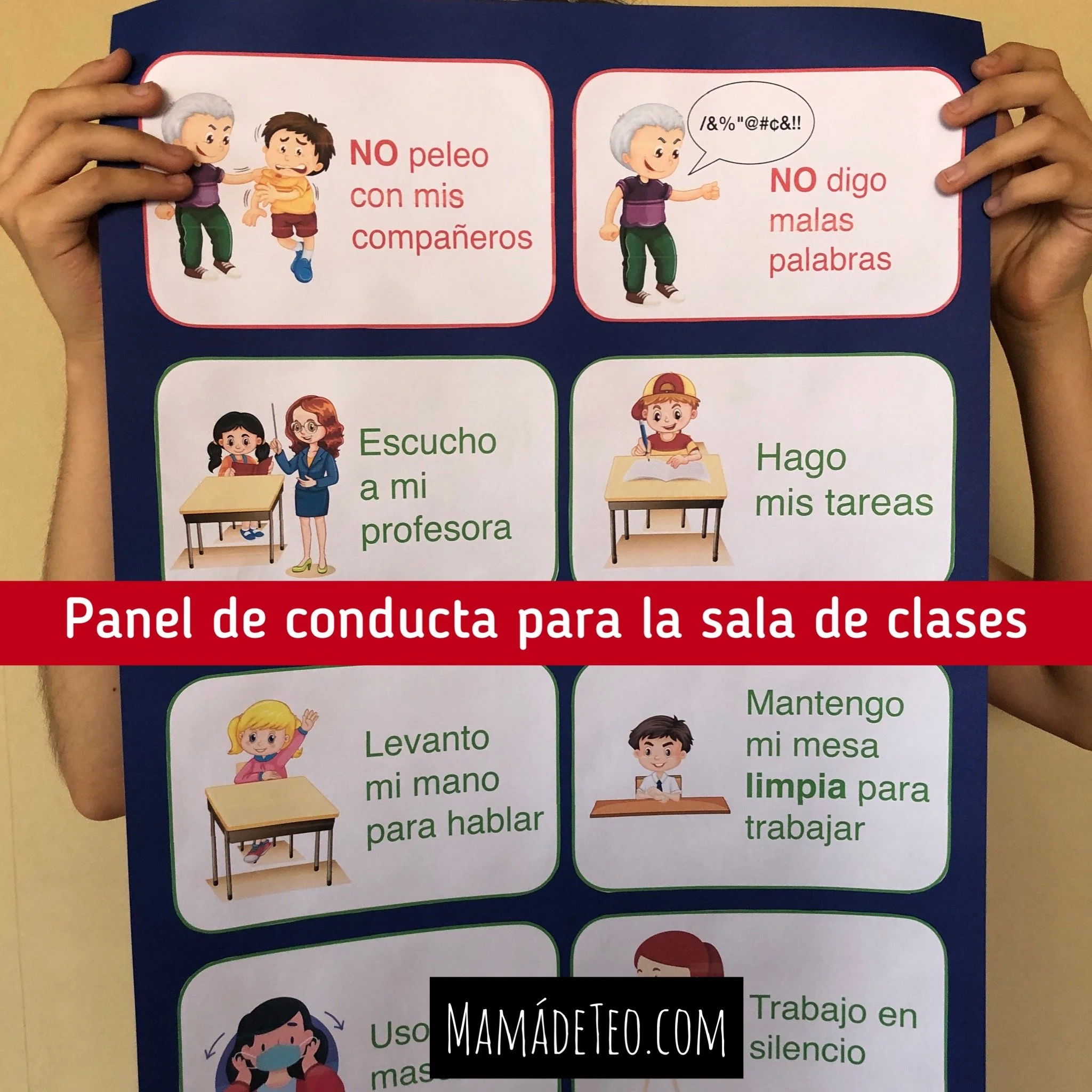 Panel de conducta para la sala