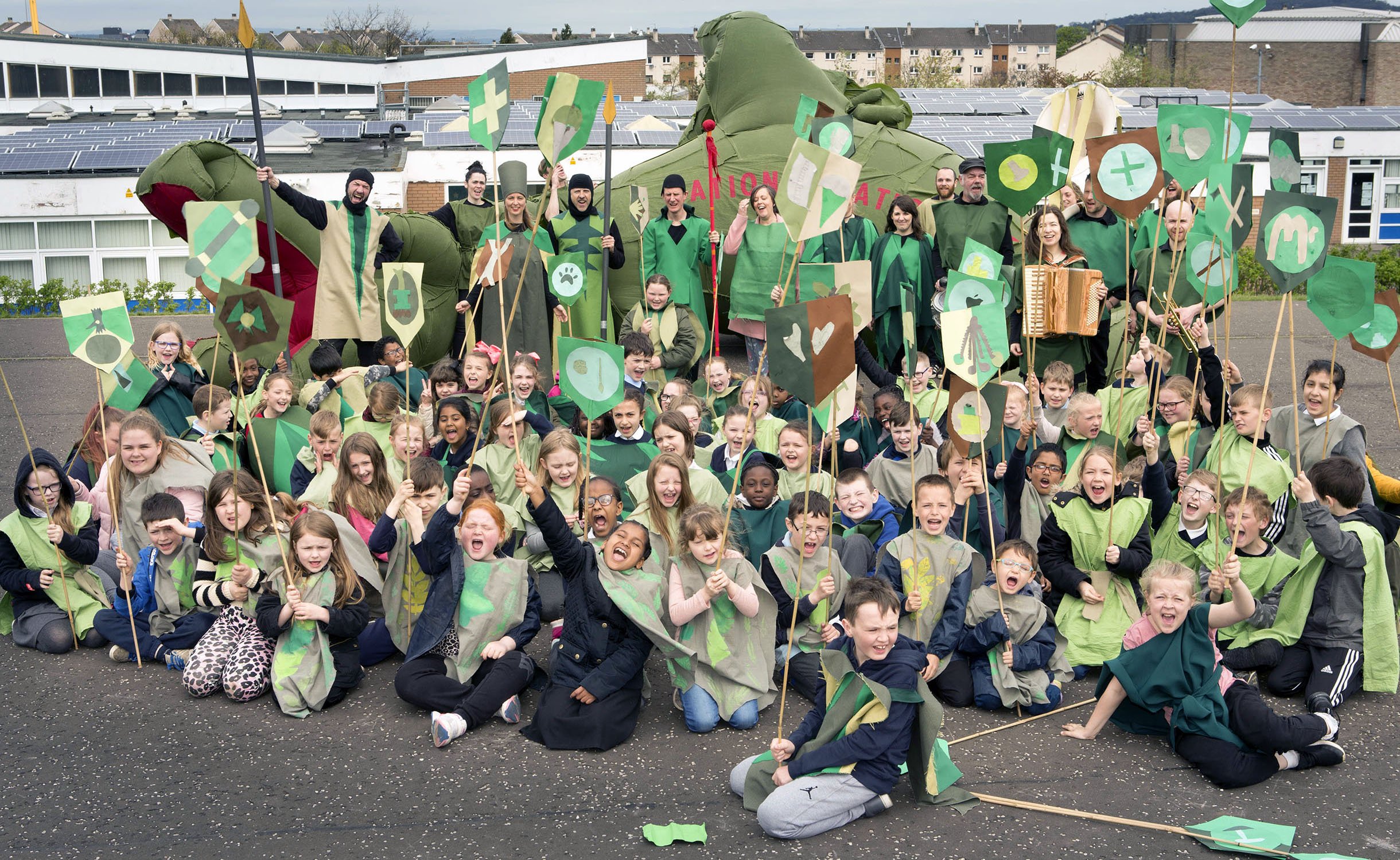0P7A2709 The Dragon of Profit and Private Ownership performance by Walker and Bromwich at Canal View Primary School, Wester Hailes, with support from WHALE Arts. Commissioned by Edinburgh Art Festival. Photographer Colin Gray_ph.jpg