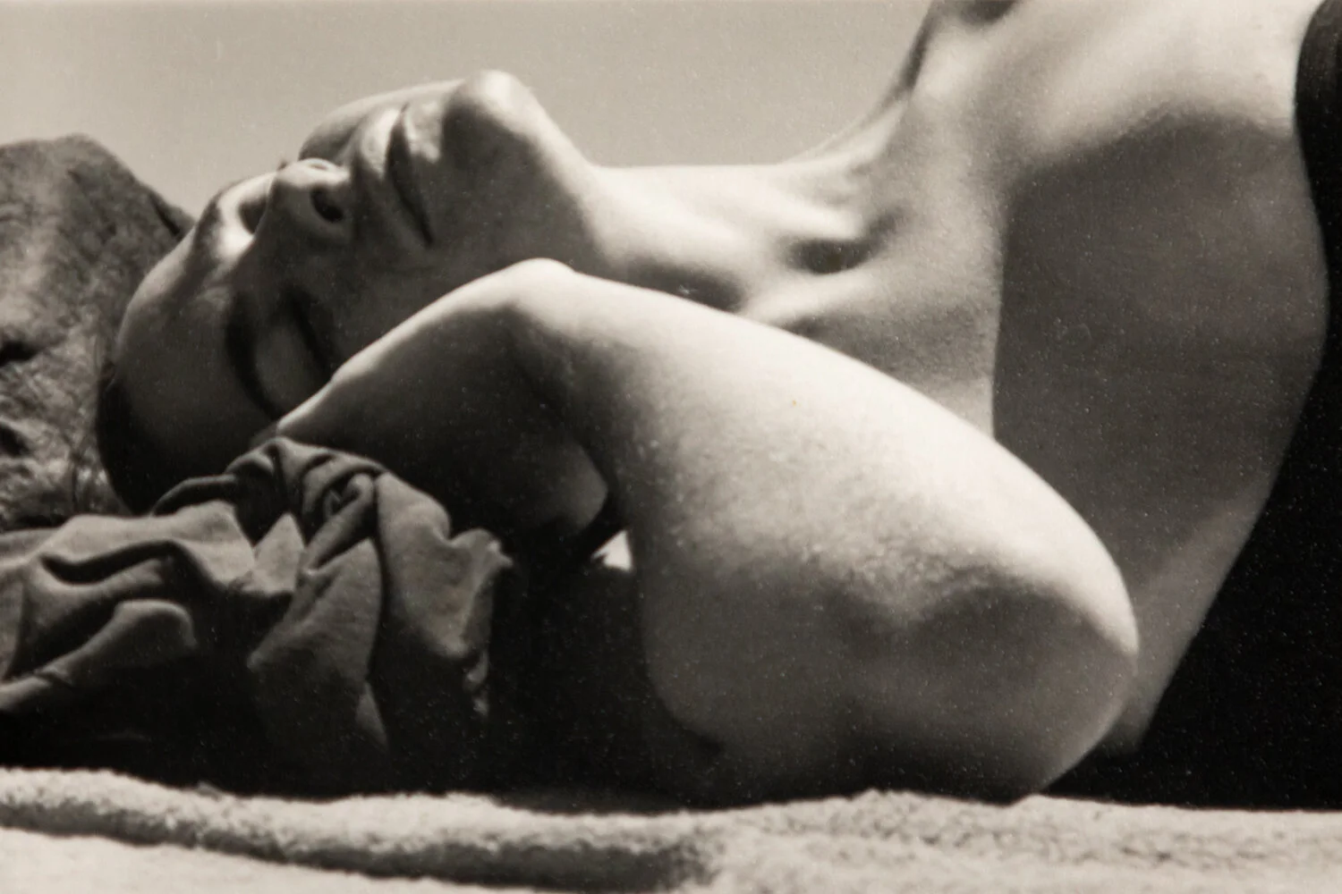 Black and White photo of a woman on Singing beach