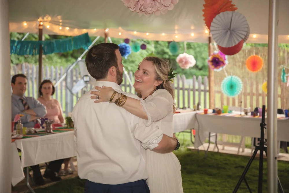  Tent wedding with a couple dancing by a New York wedding photographer. 