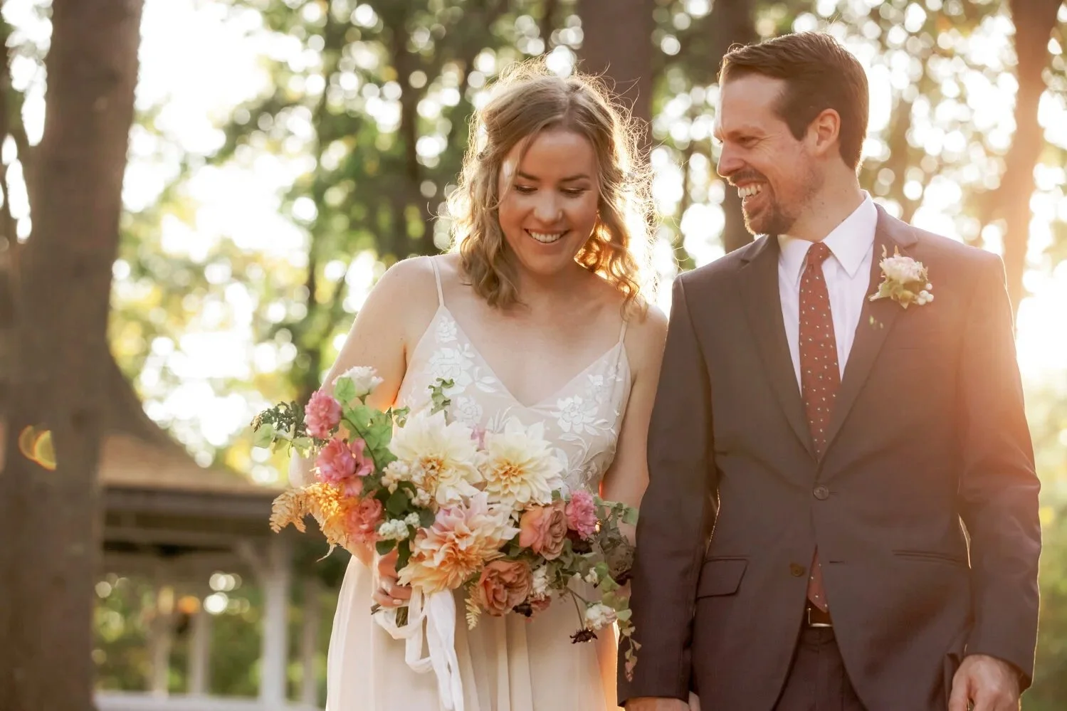 NYC wedding photographer couple in the sunlight