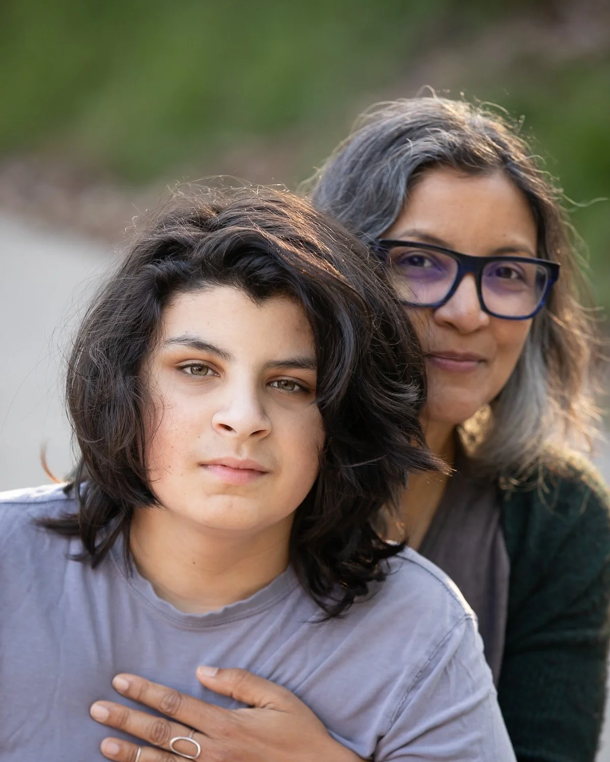 mother and son portrait