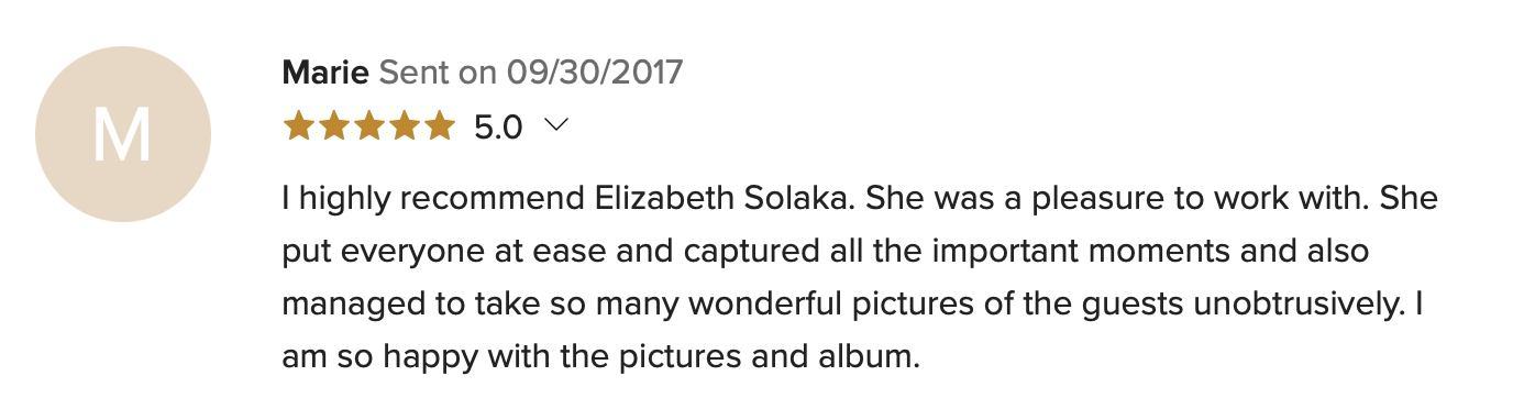 NYC wedding photographer review