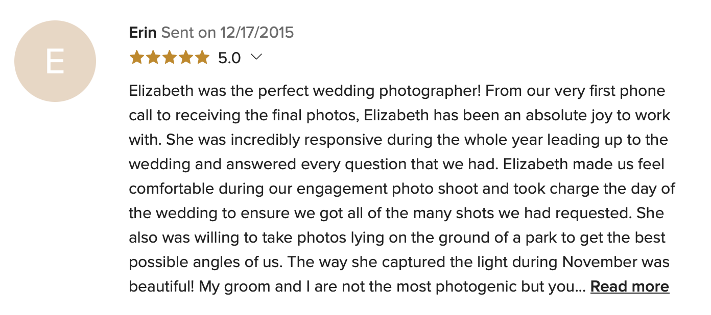 NYC wedding photographer review