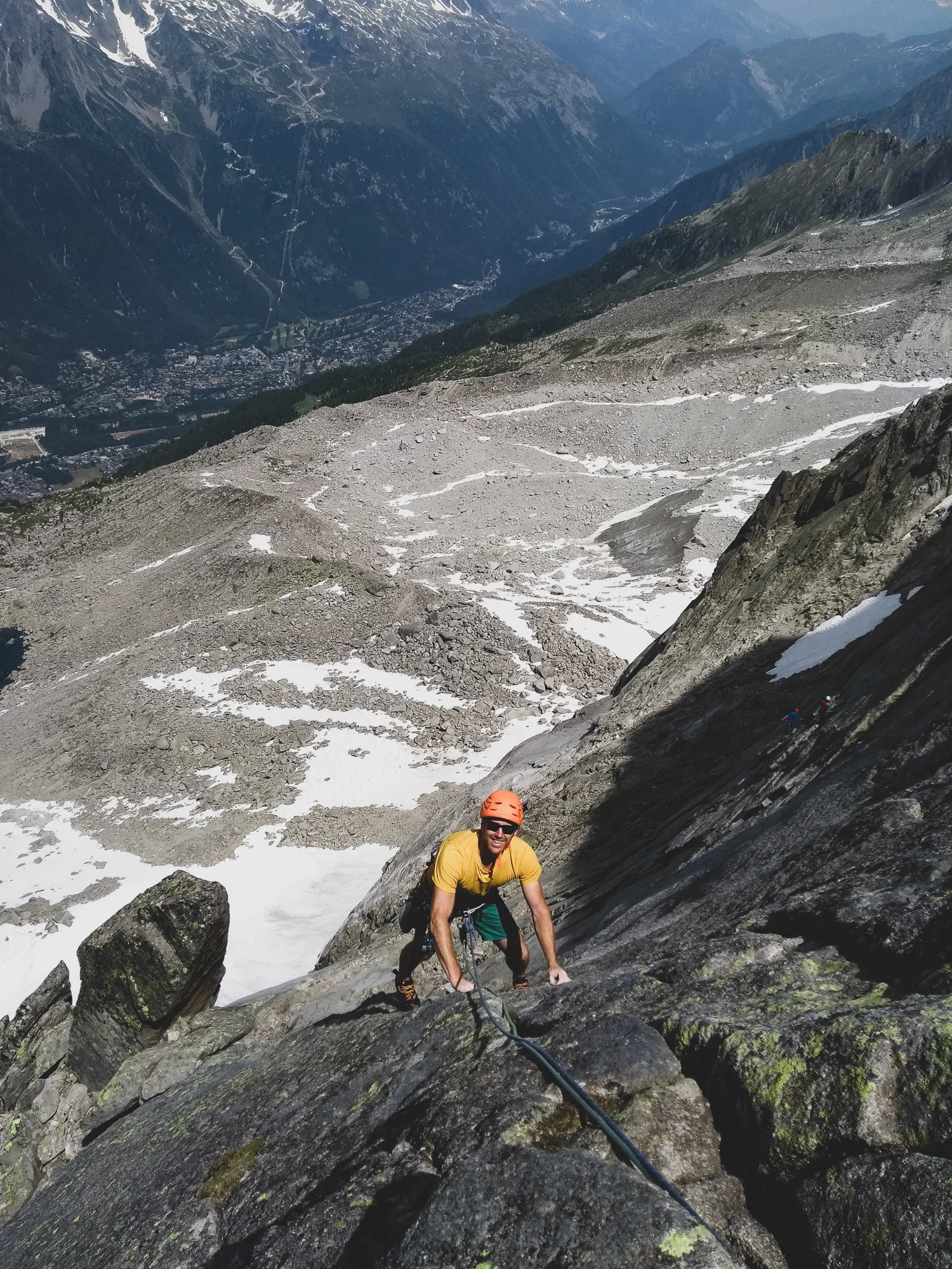 Nick on Les Lepidopteres, Aiguille du Peigne