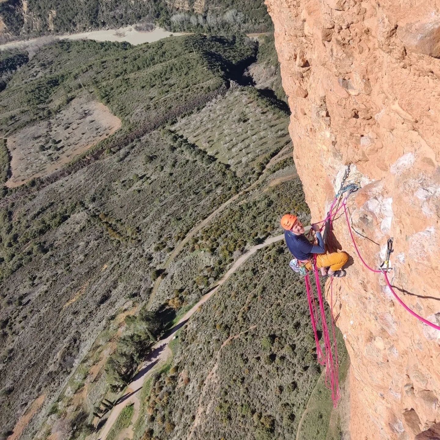 Los Mallos de Riglos. Climbing here has been on my list for a while and it didn't disappoint. Outrageously steep climbing up what feels like potatoes semi- glued into the rock with the occasional loose hold and spaced bolts to add a little spice. It'