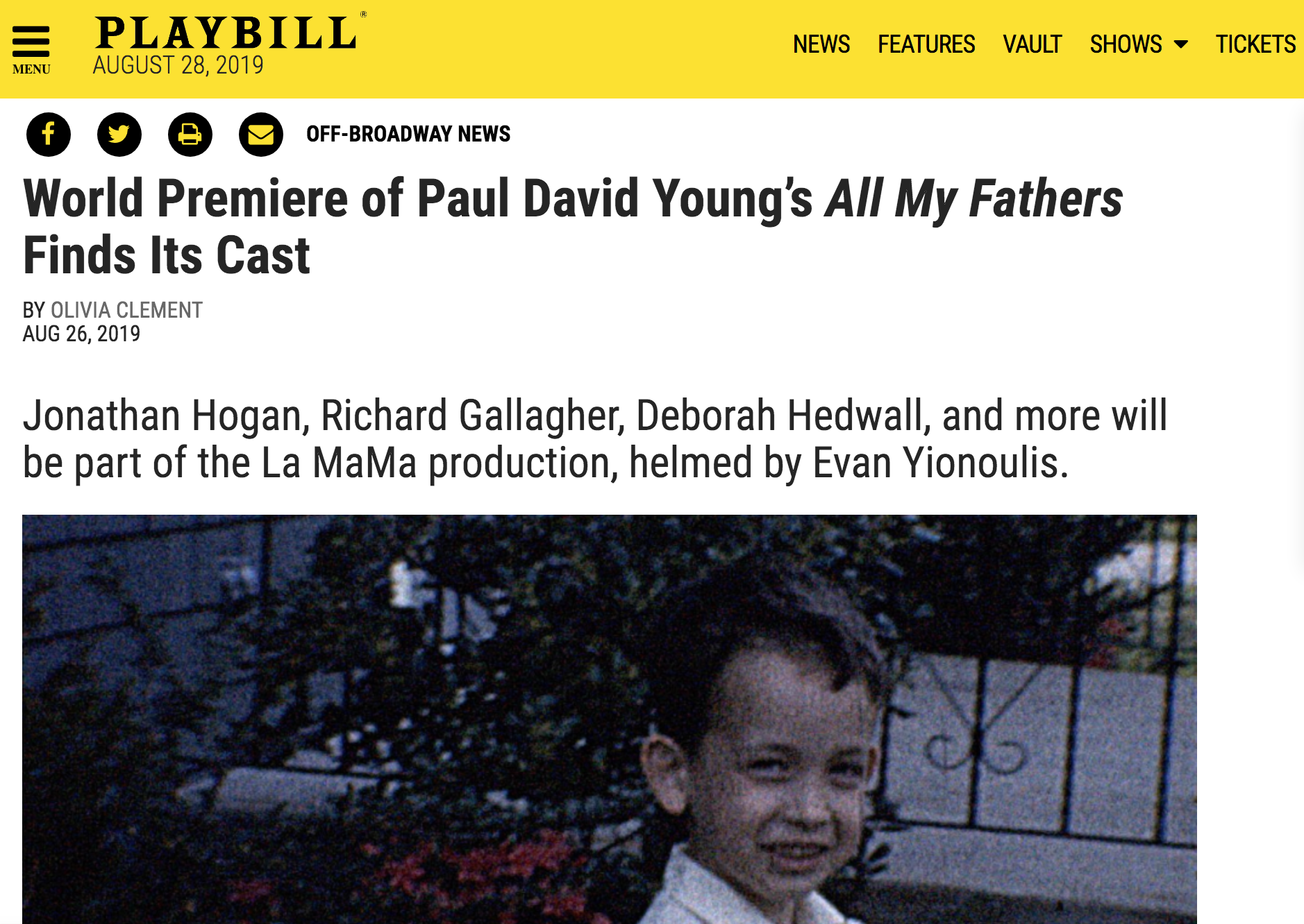 Next Up: ALL MY FATHERS at La Mama