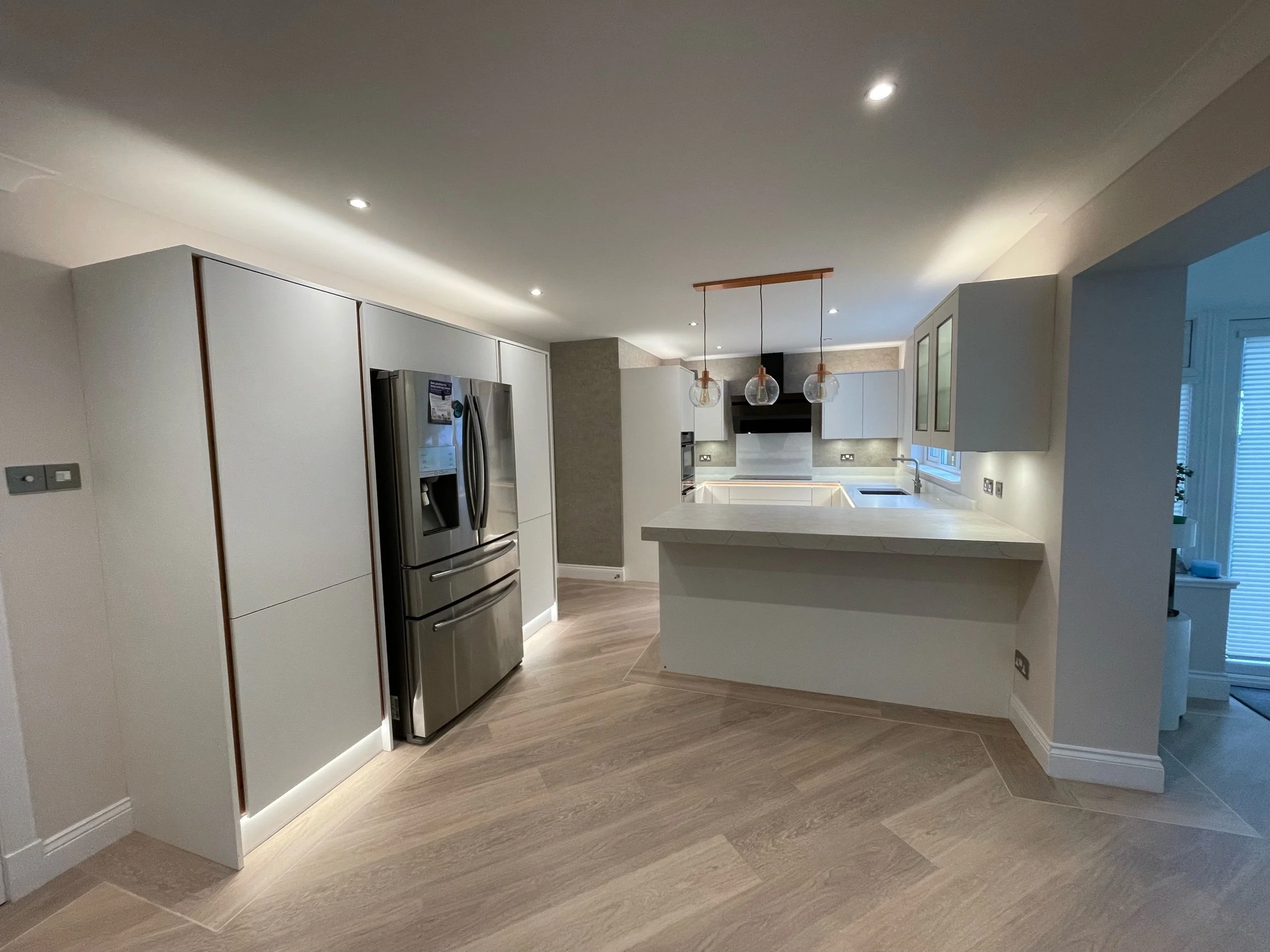 Bespoke kitchen installation in Glasgow with modern cabinets