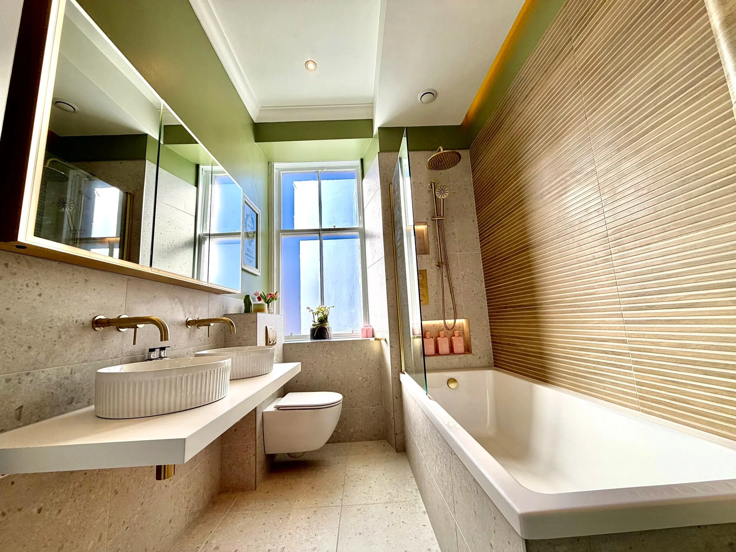 Bespoke bathroom installation in Glasgow with modern cabinets