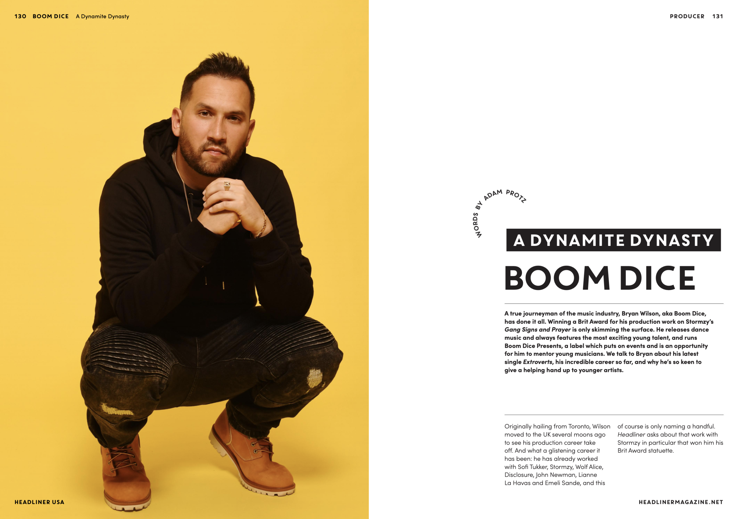 Boom Dice Headliner Magazine