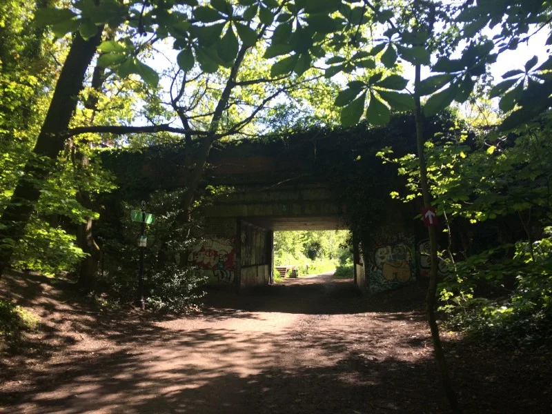 Through the portal.