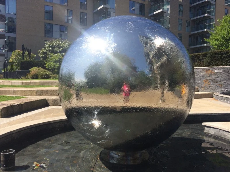 Self-portrait in Woodberry Park water-feature.