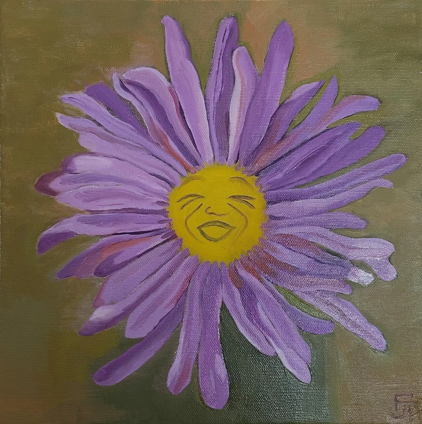 Huzzah!
#fesflowercharacters #oilpainting #purpleaster #felicitysflowercharacters #felicitytucker