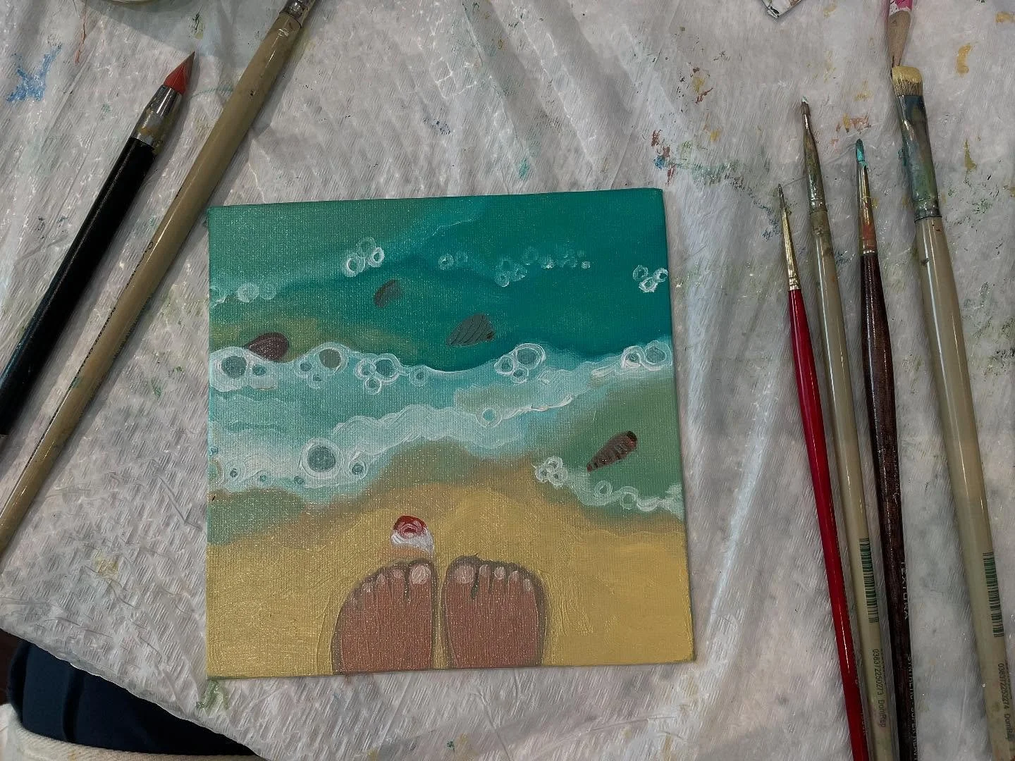 Goodbye summer 🐝🌳🌸☀️#oilpainting