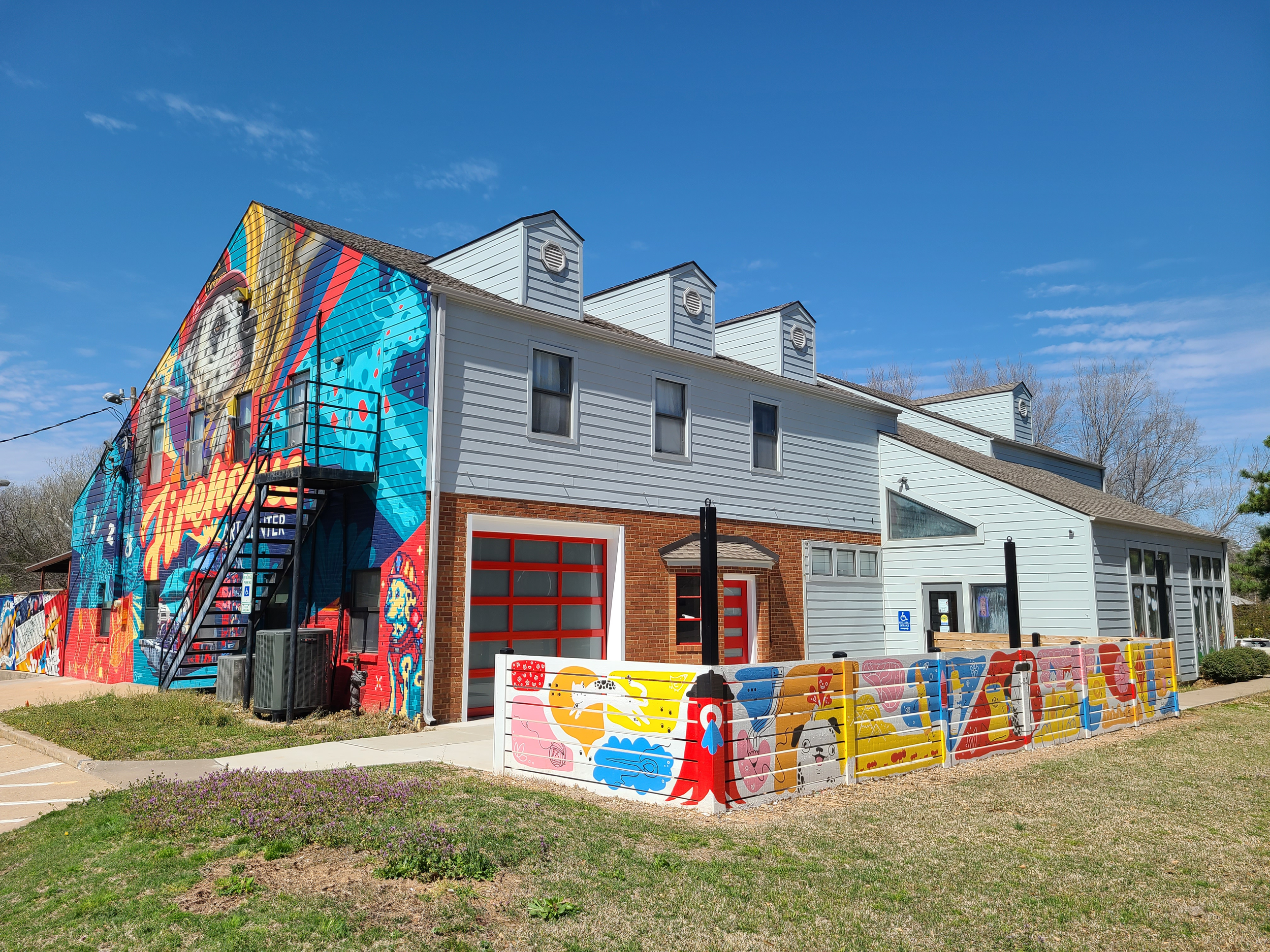 Exterior of Norman Firehouse Art Center in the daytime.