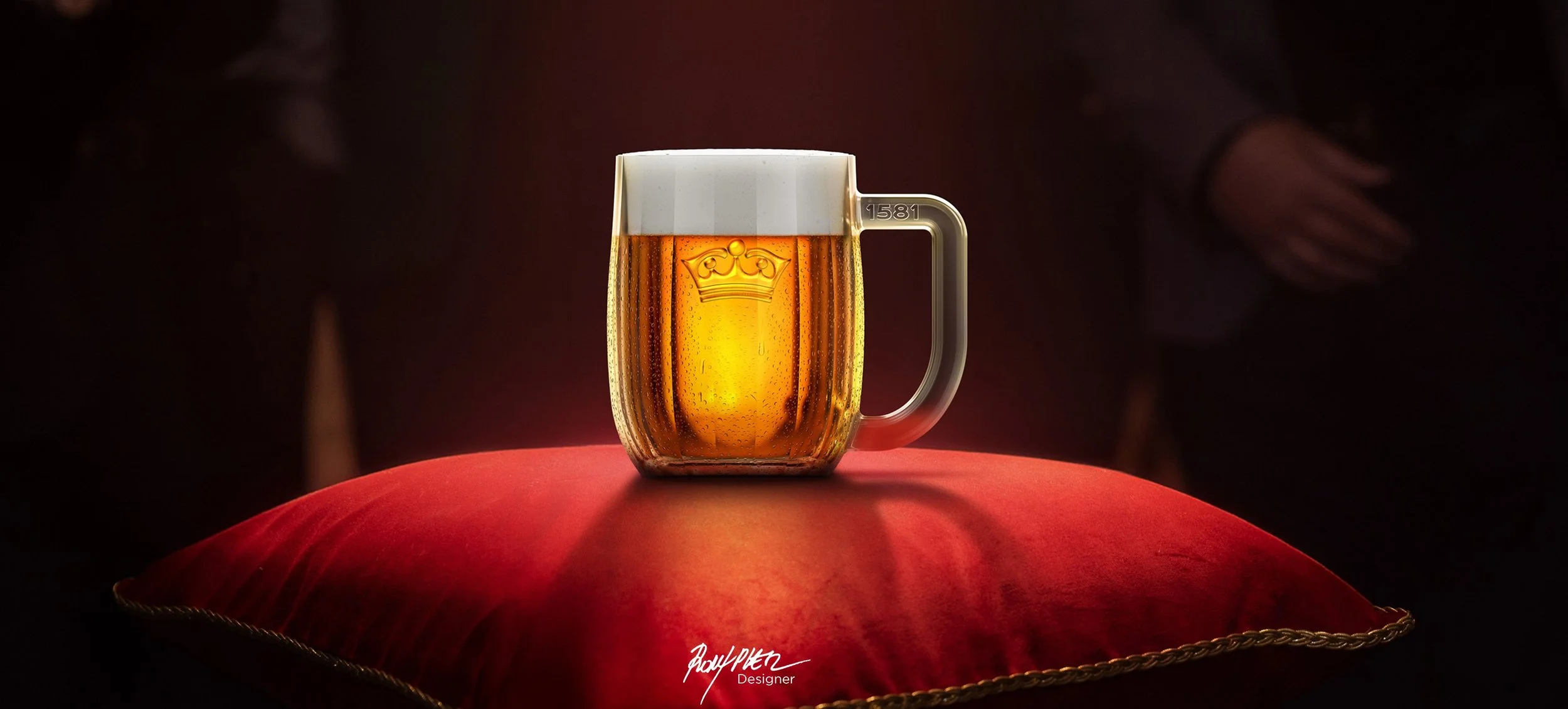 Krušovice beer in their new mug.