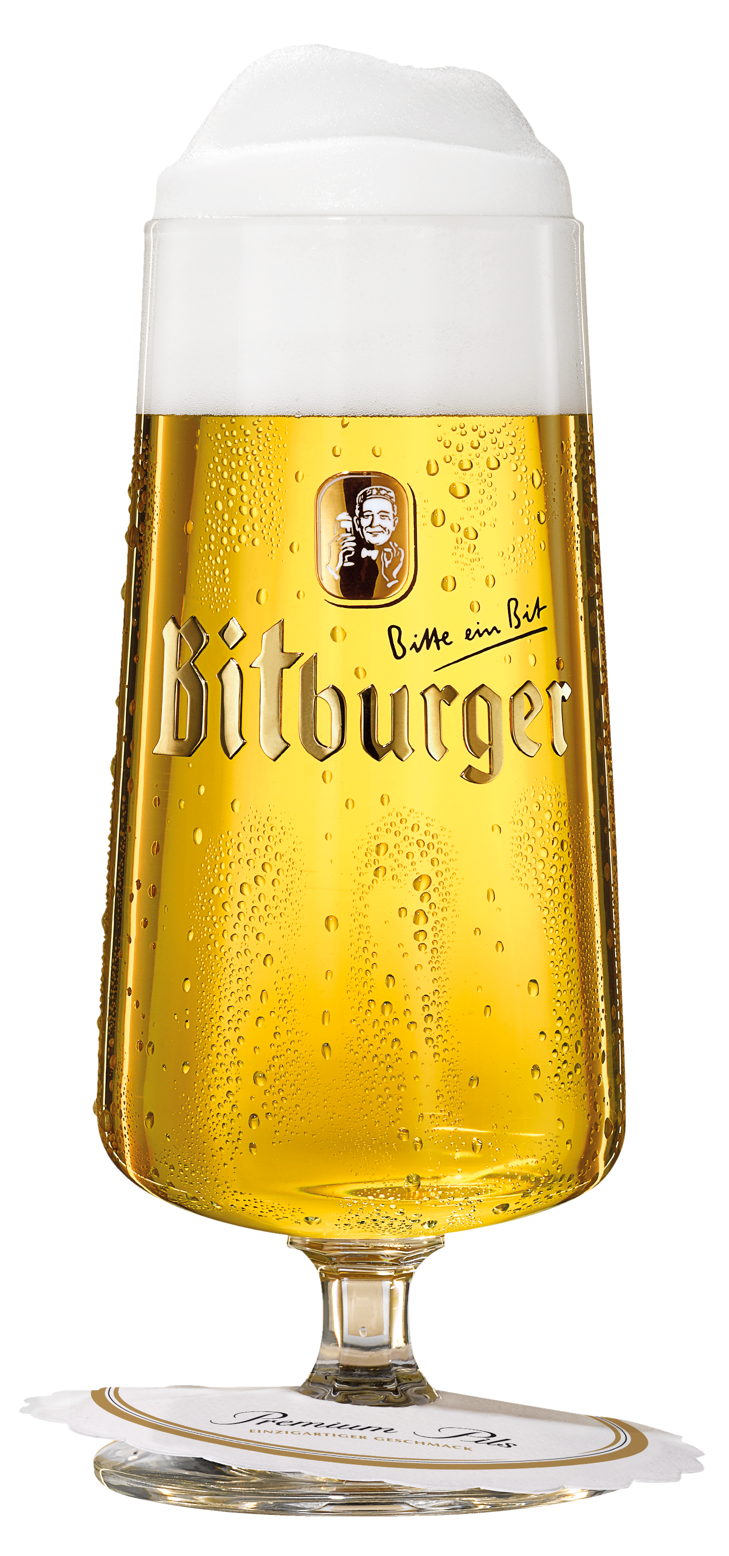 The stemmed Bitbuger glass, including a drip collar.