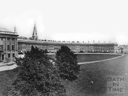 ©Bath in Time Royal Crescent with the spire of St Andrews Church before the Blitz