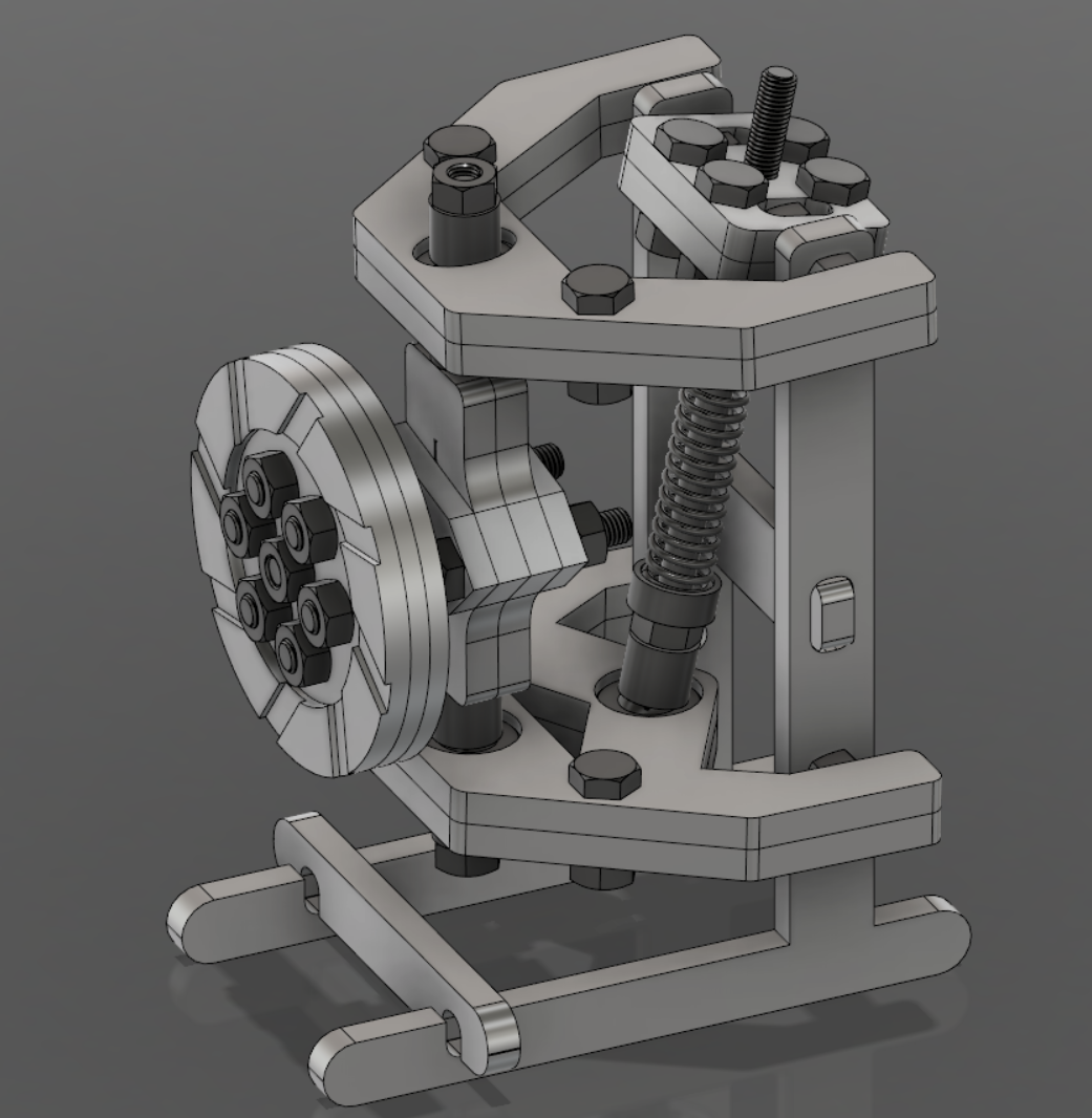  Shown here are some of the details that have gone into making this 3D movable part from largely flat machined pieces. 