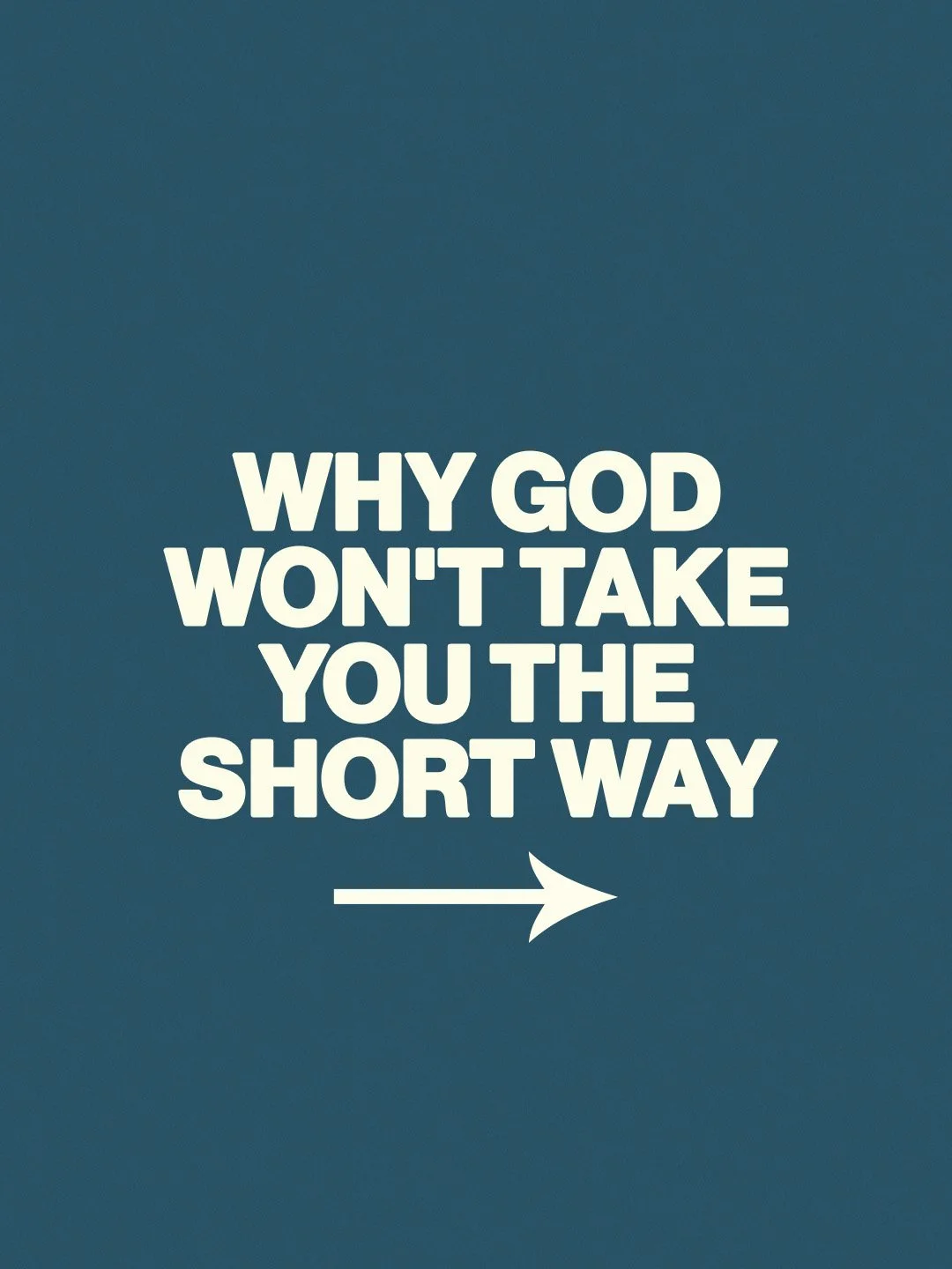 WHY GOD WON'T TAKE YOU THE SHORT WAY
#TrustGodsProcess #GodsPerspective #FaithOverFear #wearefcc