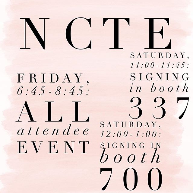 Houston, here I come! Hope to see many of you at NCTE.