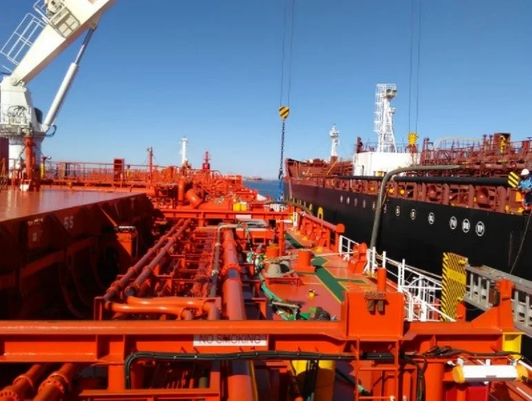 Image: Discharging CPP ship to ship on the inbound CPP voyage