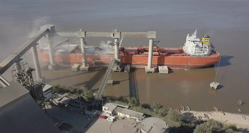 Image: Loading grains in Argentina after completed conversion, cleaning and tank inspections