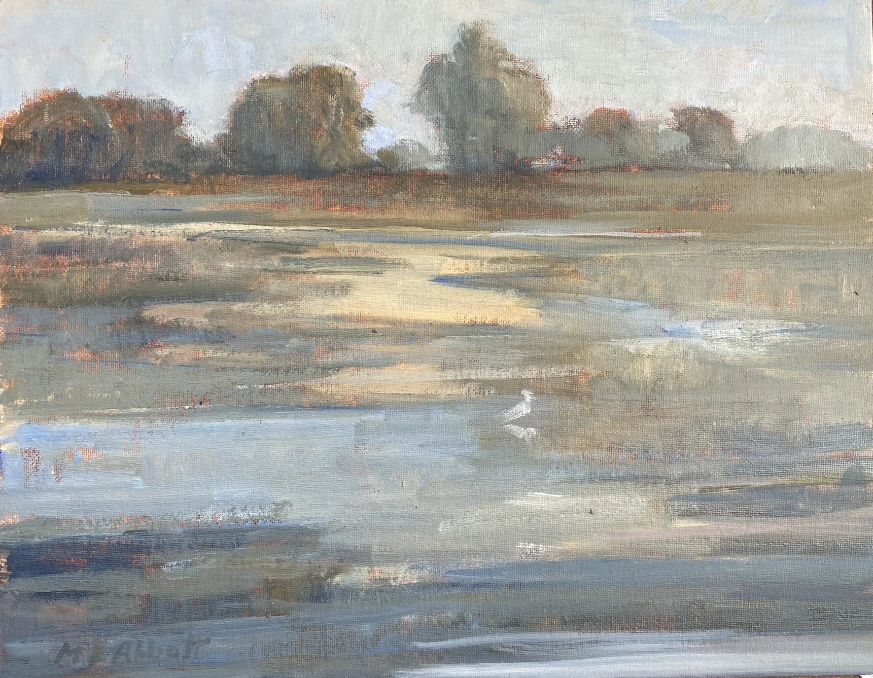  The Egret, #3  Oil, 11x14 inches unframed, 13x16 inches framed, $1,700.0 