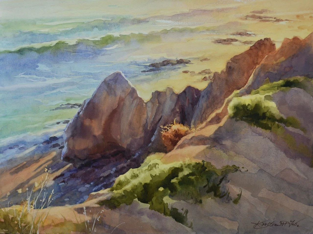 Evening Light, #68  Watercolor, 12x16 inches unframed, 18x22 inches framed,  $1,200.00