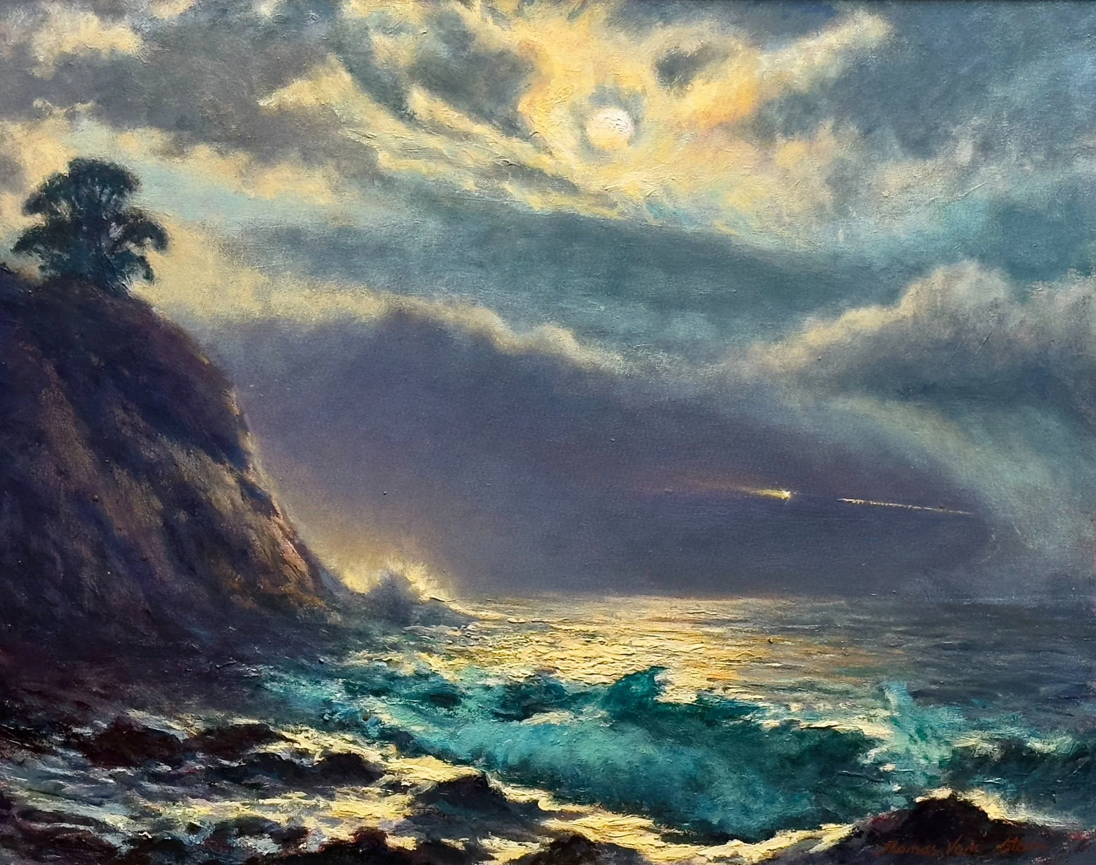  Moonlit Surf,&nbsp;#95  Oil, 22x28 inches unframed, 30x36 inches framed,&nbsp; $4,800.00 