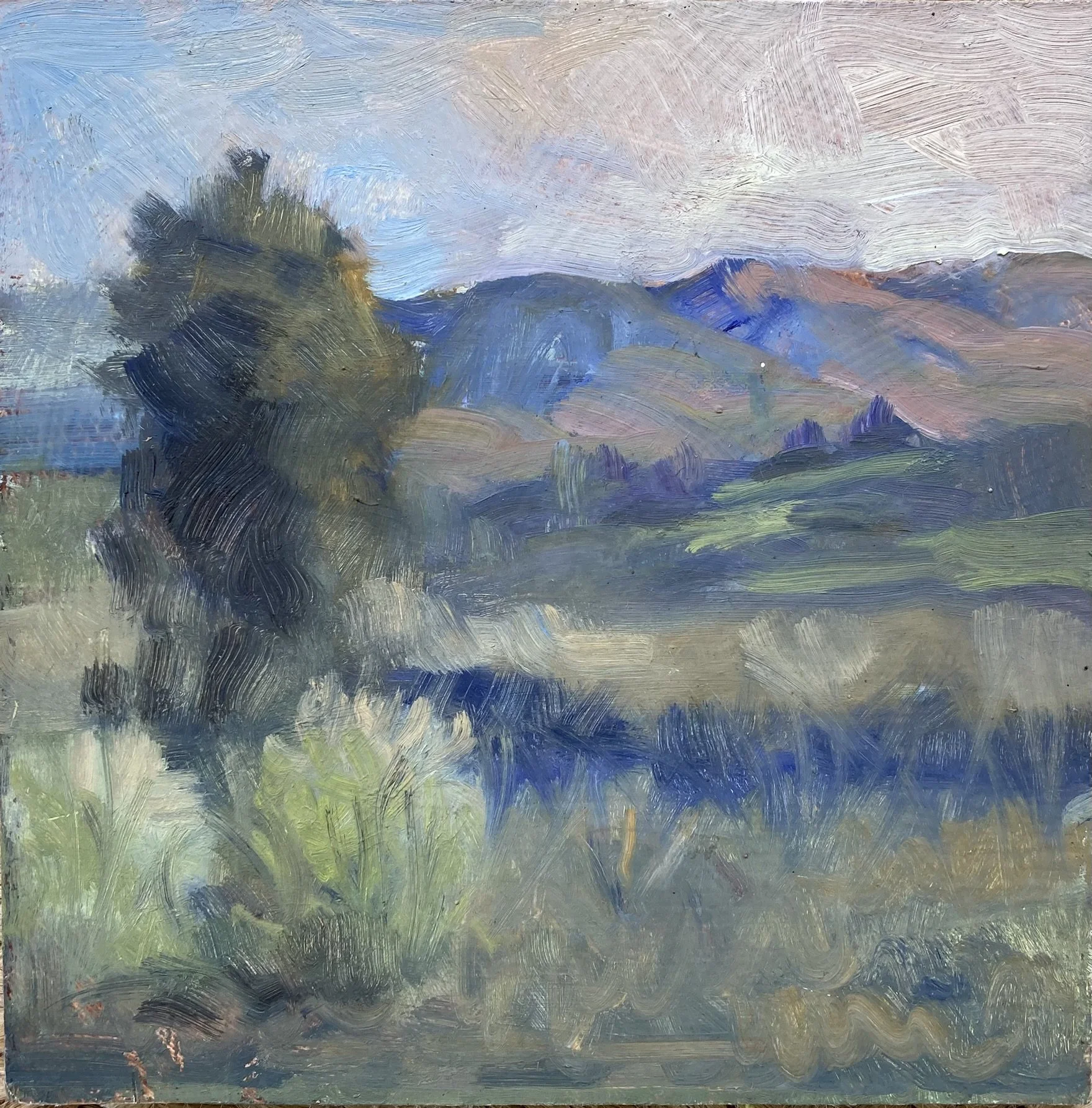  More Mesa, #5  Oil on Board, 6x6 inches unframed, 10x10 inches framed, $900.00 