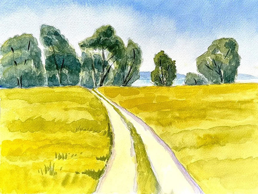  Path to the Sea, #63  Watercolor, 9x12 inches unframed, 13x16 inches framed, $800.00 