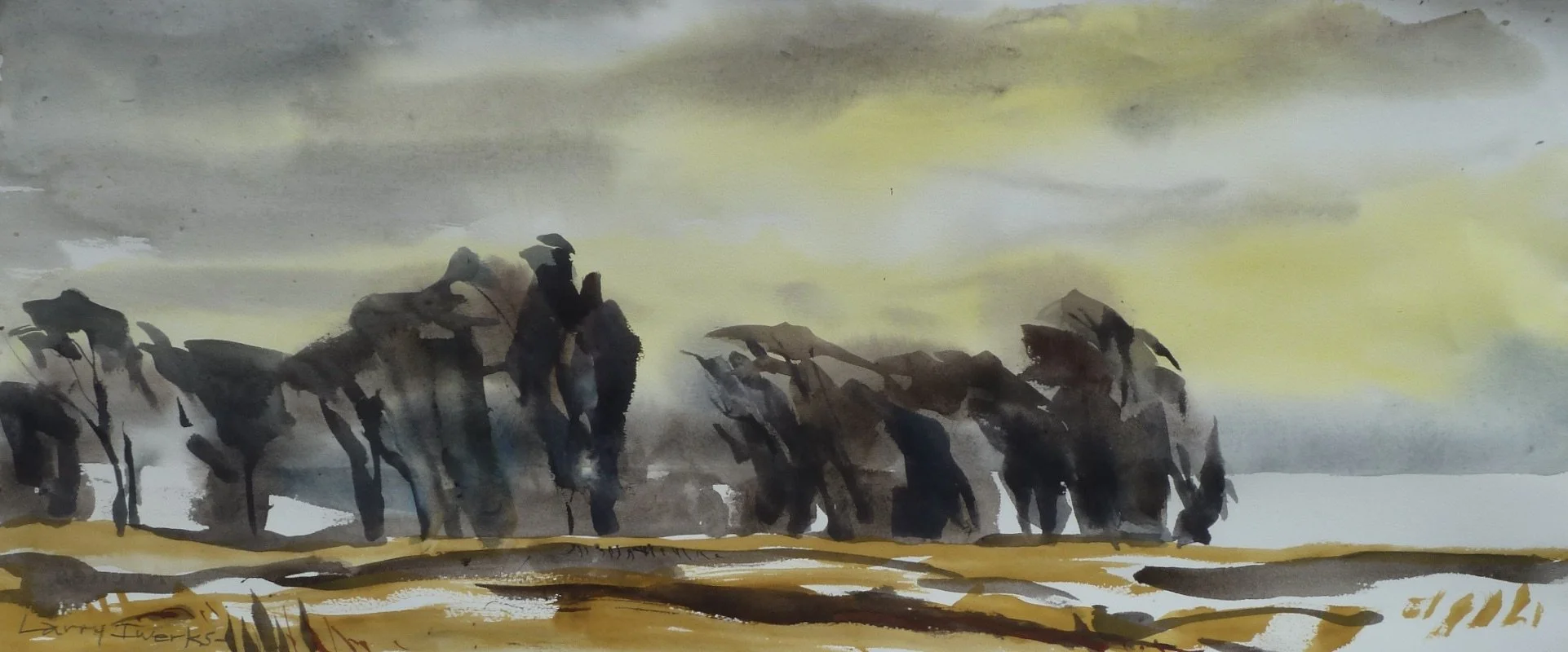  West Front, #69  Watercolor, 12x30 inches unframed, 19x37 inches framed, $1,800.00 
