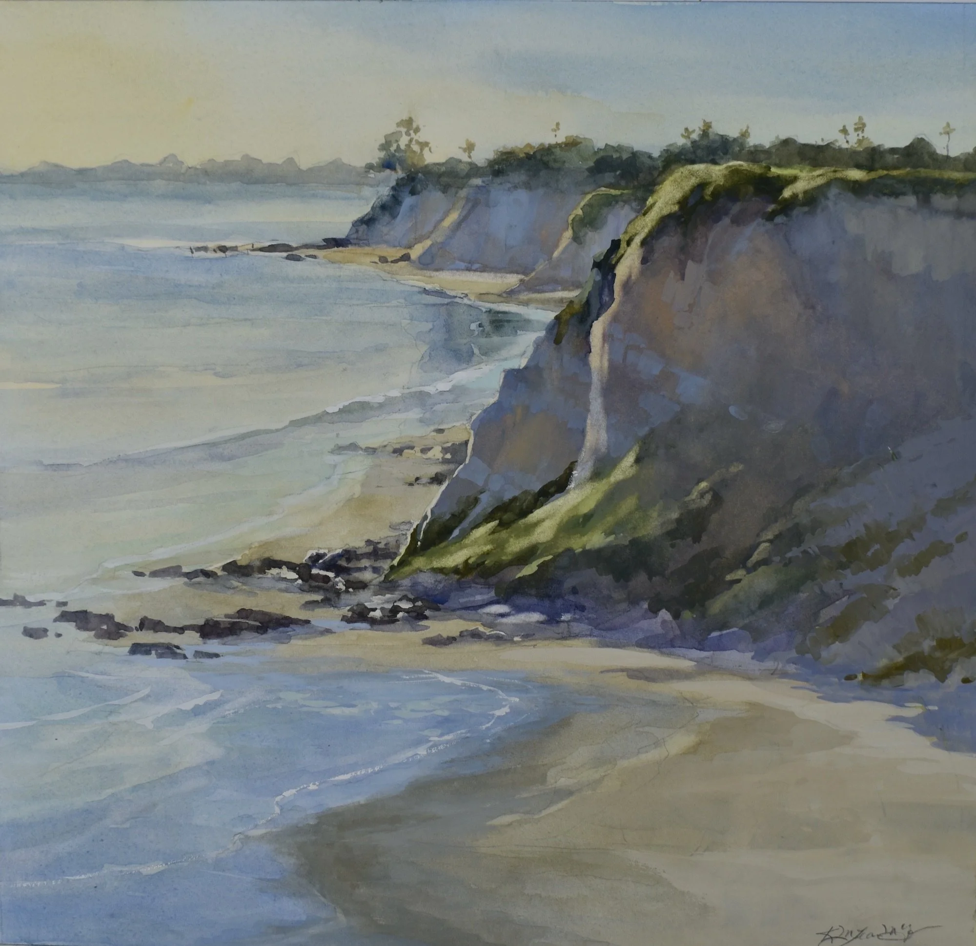  Afternoon Low Tide, #77  Watercolor, 12x12 inches unframed, 18x18 inches framed, $1,150.00 