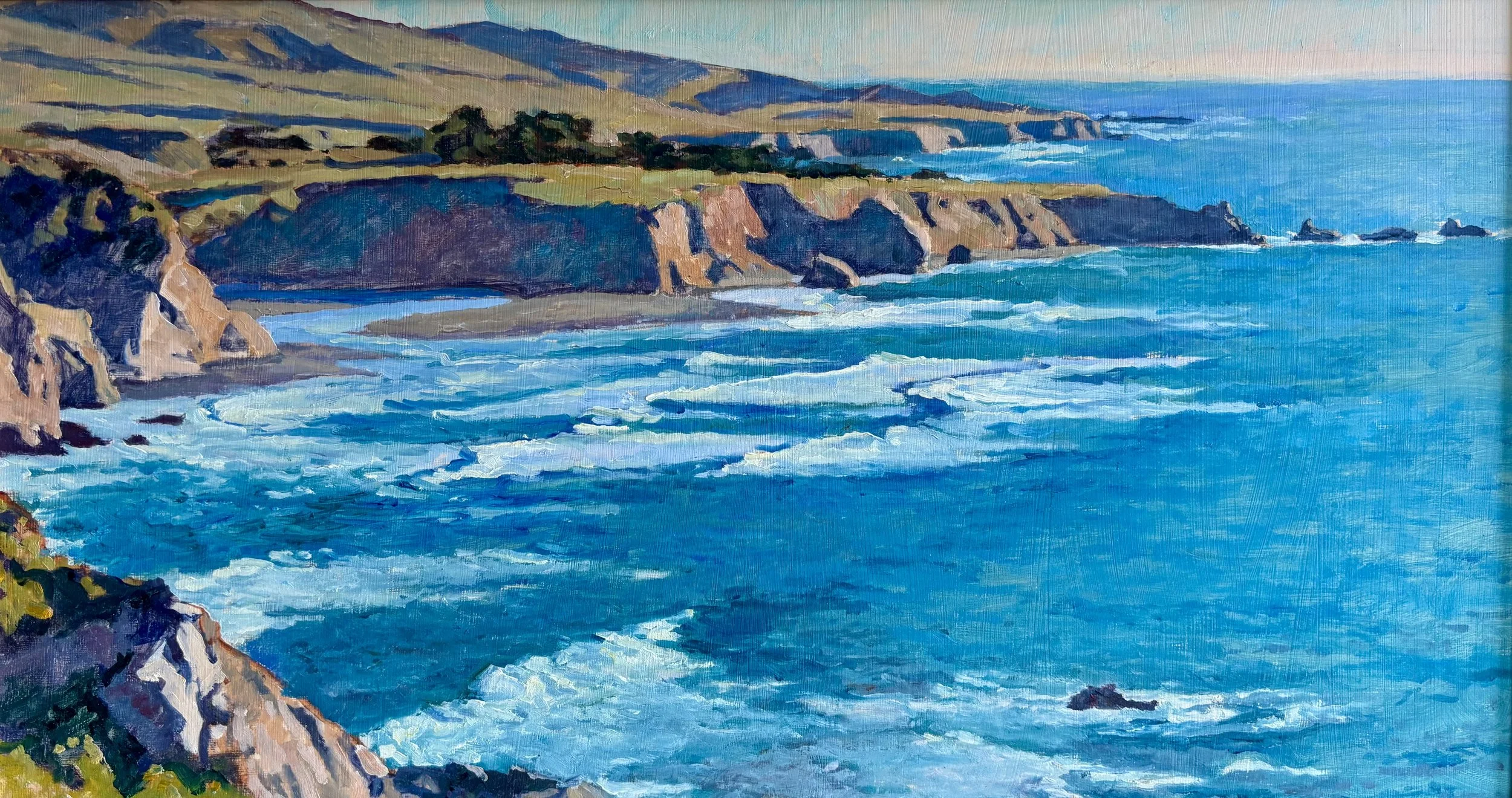  Rancho Piedra Hearst Ranch, #19  Oil, 13x24 inches unframed, 18x29 inches framed, $4,500.00 