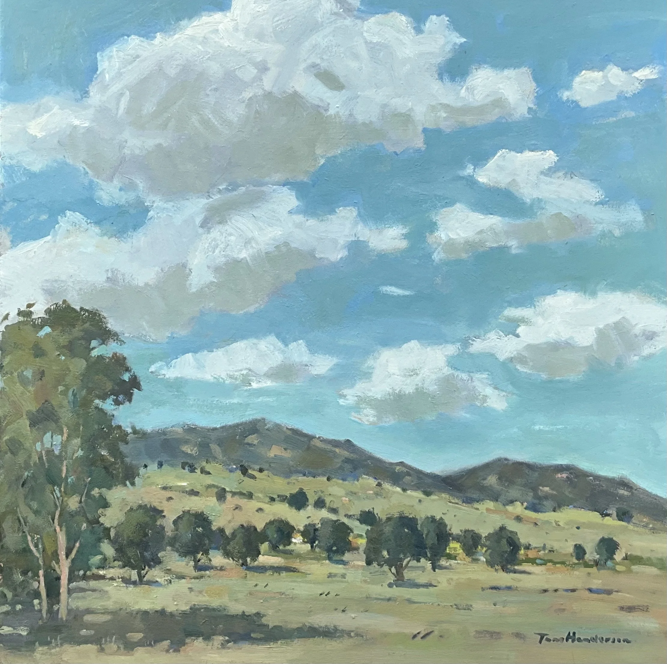  Clouds Over Hanson Ranch, #52  Oil, 23x23 inches unframed, 29x29 inches framed, $5,500.00 