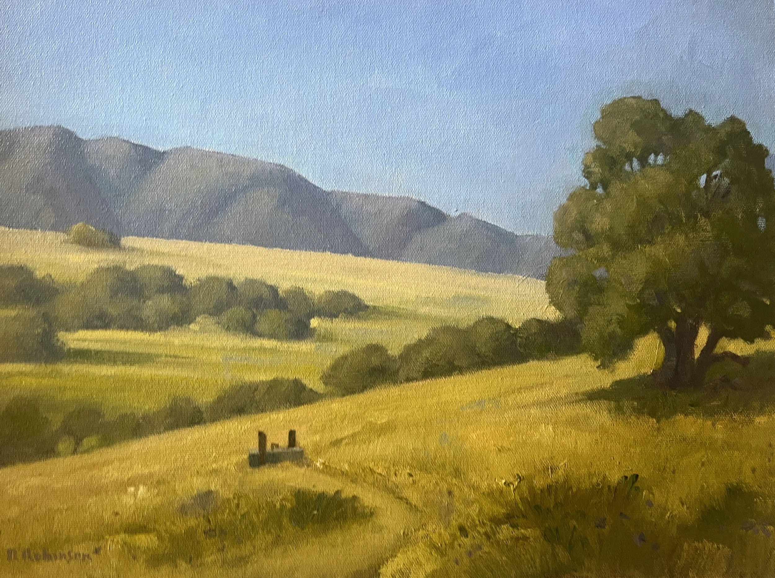  Down Valley on Hanson Ranch, #86  Oil on canvas, 12x16 inches unframed, 18x22 inches framed, $2,100.00 