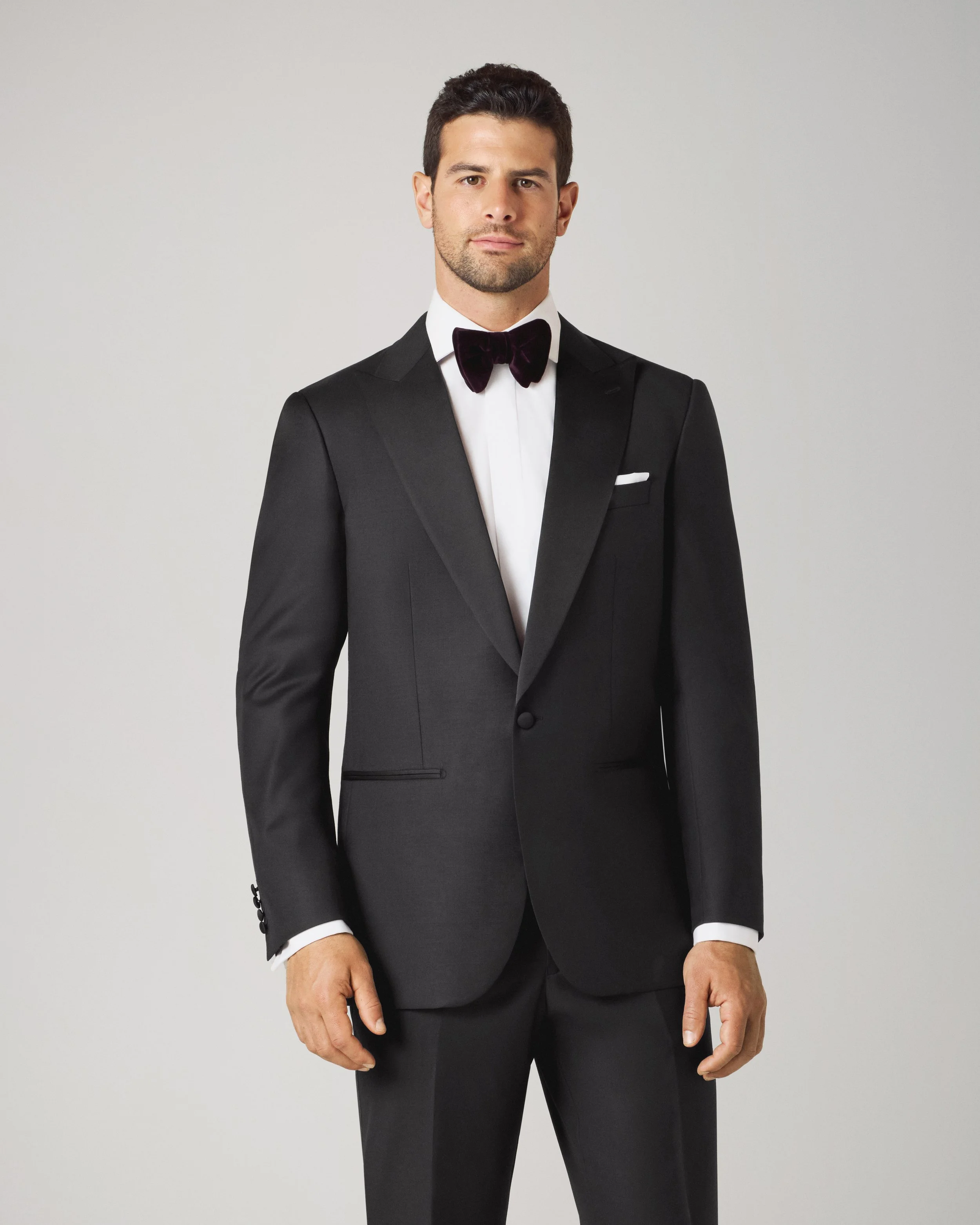 MD 1-Button Peak Lapel Black Tuxedo
