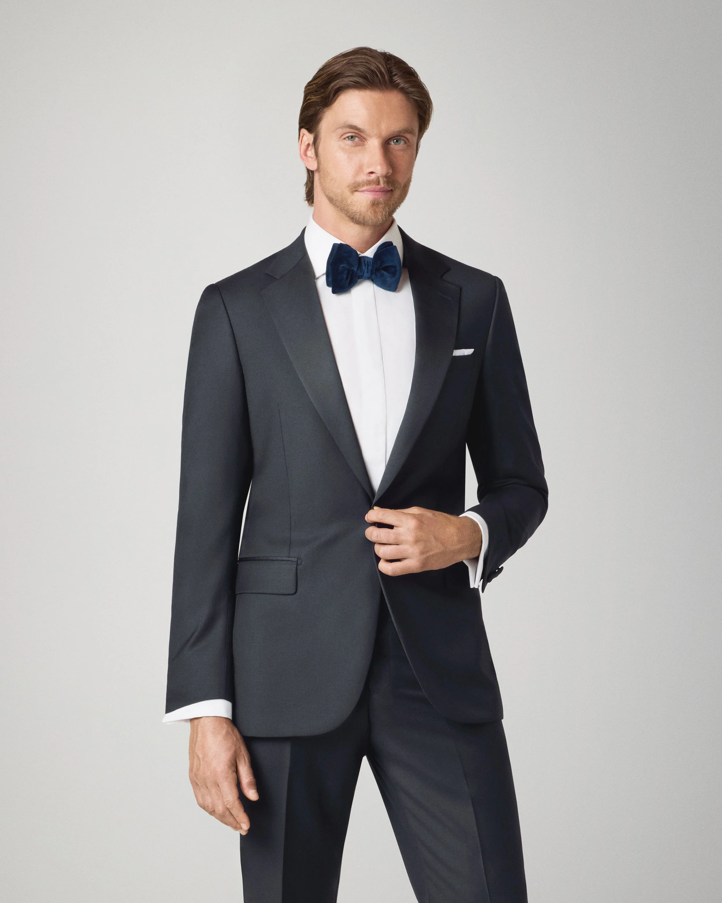 TD 1-Button Notch Lapel Black Tuxedo